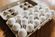 Free-range healthy white eggs in egg carton